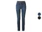 Blauwe damesjeans met twee kleuropties: donkerblauw en zwart.