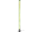 Groene, glinsterende LED-vloerlamp met chromen voet