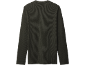 Donker kaki heren wafelshirt met lange mouwen, achterkant.