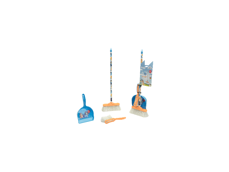 KLEIN Bluey schoonmaakset voor kinderen met bezem, stoffer en blik.