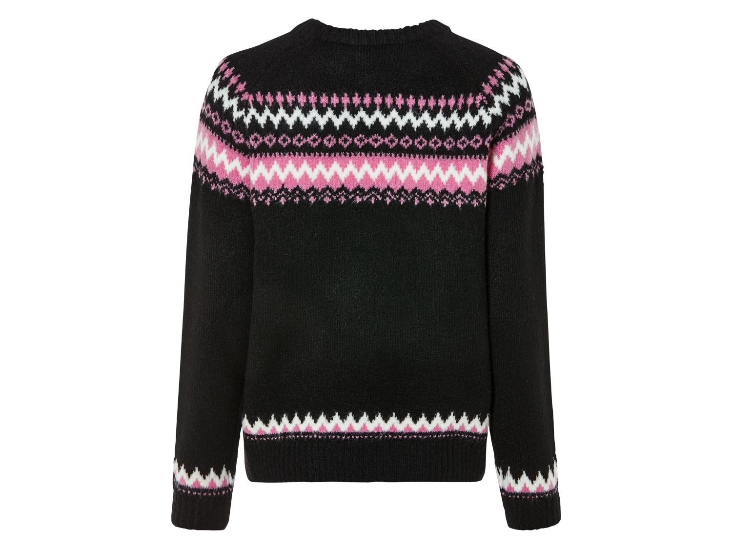 Dames Kerst Rendier Print Kabel Gebreide Truien Ronde Hals Lange Mouw Herfst Winter Trui Jumper Tops, Wit, 36