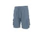 Blauwe cargo shorts voor heren met elastische tailleband en trekkoord.