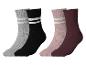 ESMARA KIDS kinderthermosokken, 2 paar: grijs, zwart, roze en bordeauxrood met strepen.