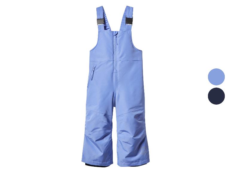 Blauwe kinder skibroek met bretels en ritszakken