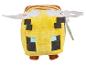 Minecraft bij knuffel, geel en bruin met witte vleugels.