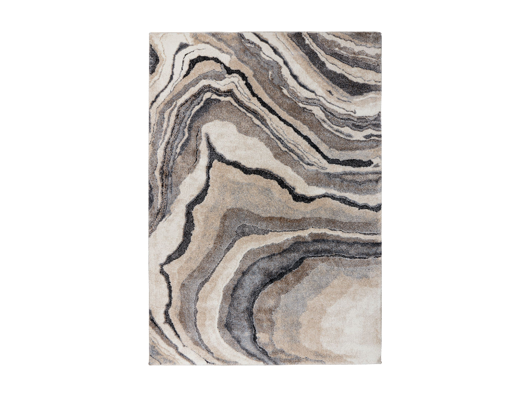 Modern beige en grijs tapijt, marmerlook.