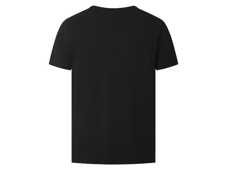 Zwart heren T-shirt met korte mouwen, achteraanzicht