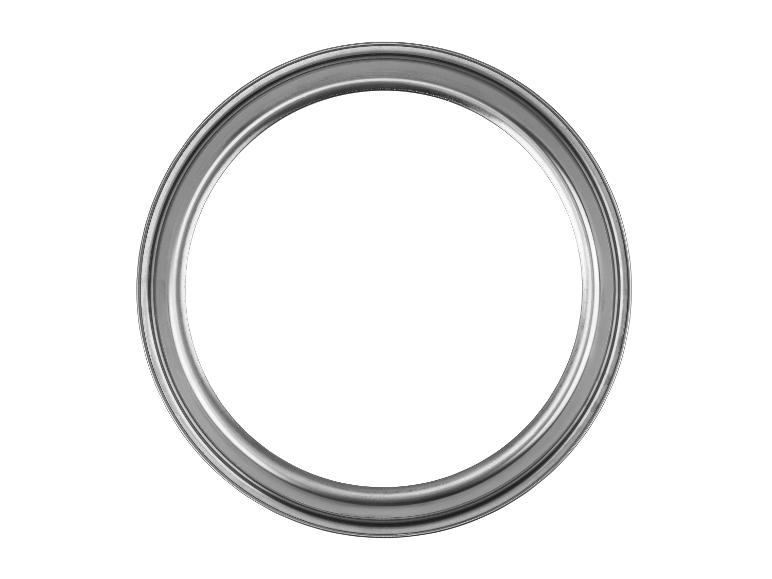Zilveren ronde fotolijst op een witte achtergrond