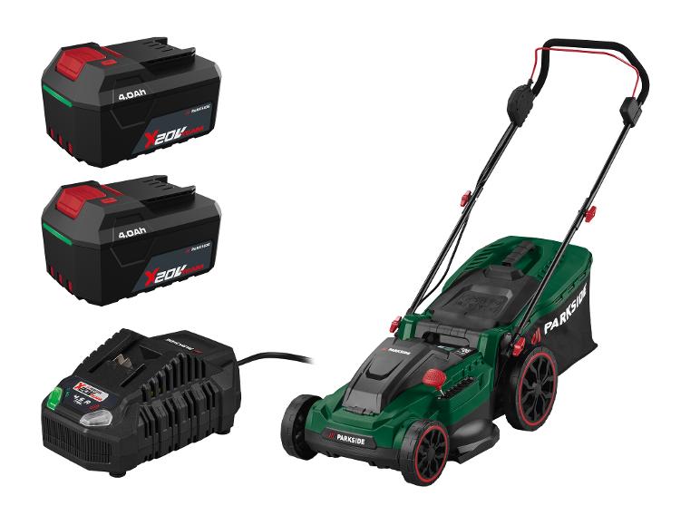 Accu grasmaaier met twee 4,0 Ah accu's en een 4,5 A lader