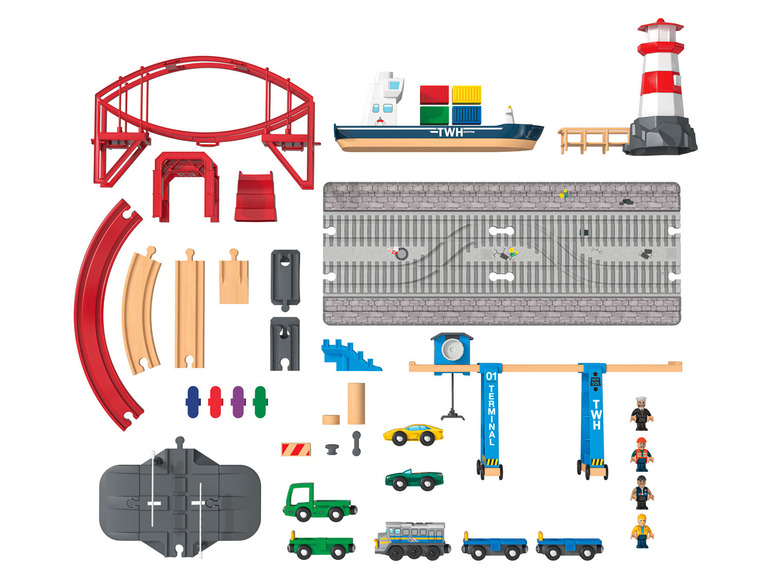 Ga naar volledige schermweergave: Playtive Houten spoorbaanset containerhaven - afbeelding 7