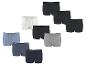 Een assortiment katoenen boxershorts voor heren in diverse kleuren.