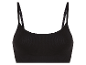 Zwarte sportbeha met dunne bandjes.
