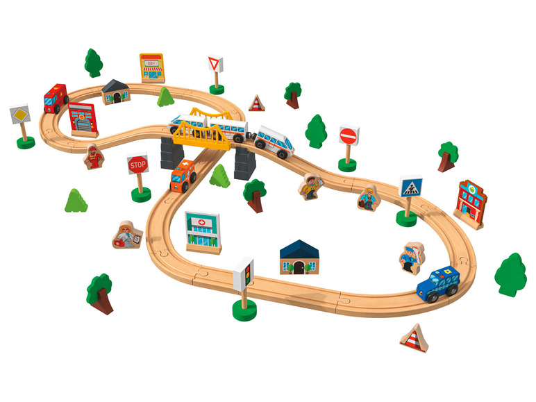 Ga naar volledige schermweergave: Playtive Houten treinbaanset stad of boerderij - afbeelding 11