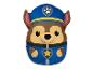 Een Paw Patrol knuffel in de vorm van Chase, de politiehond.