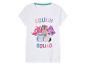 Wit t-shirt met "Squish Squad" print en schattige dieren.