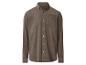 Bruin corduroy overhemd met knopen en borstzak.
