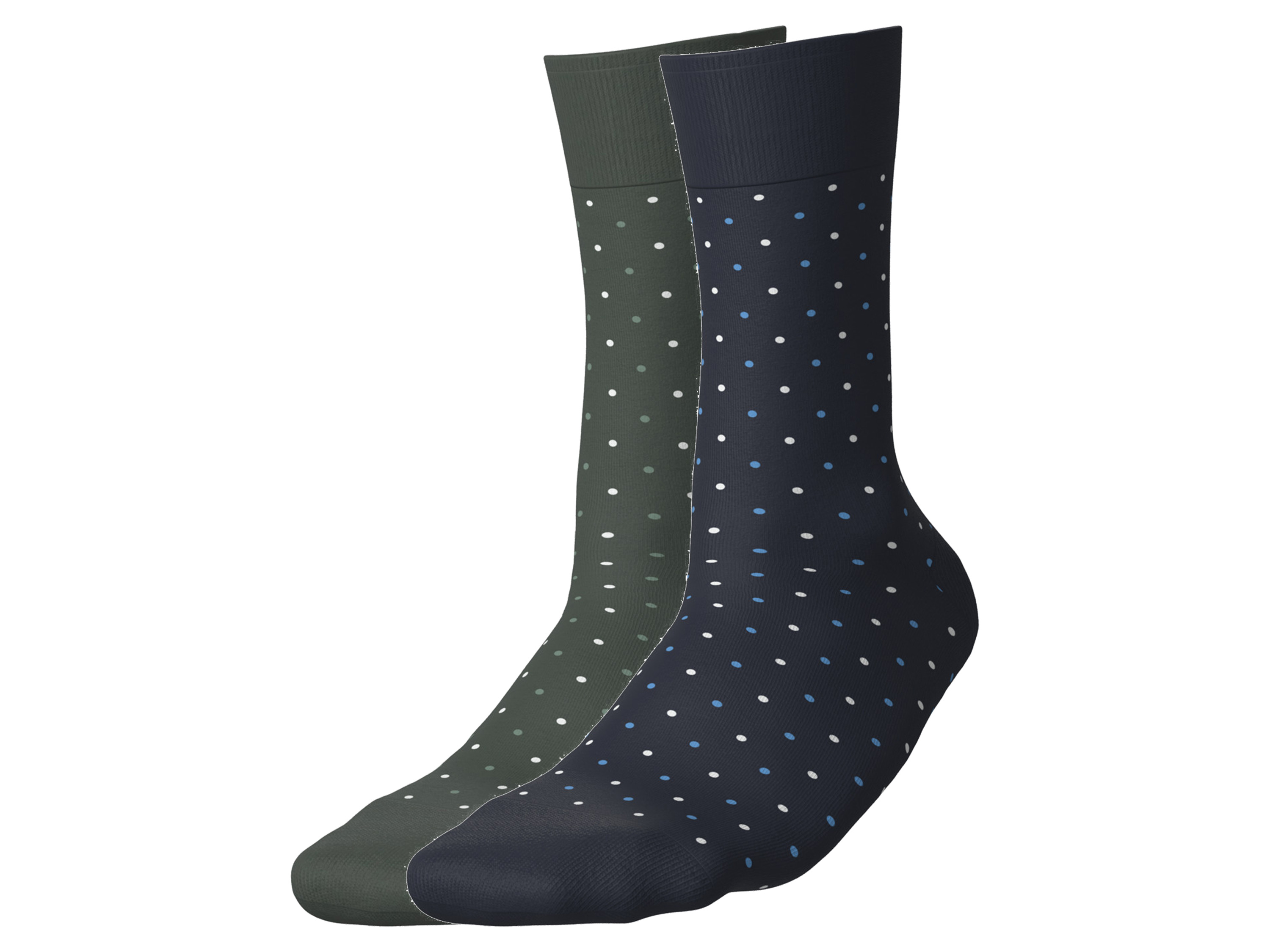 esmara 2 Paar sokken (Stippen/groen/marineblauw, 39-42)
