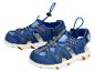 Paar blauw-oranje kindersandalen met verstelbare elastische veters