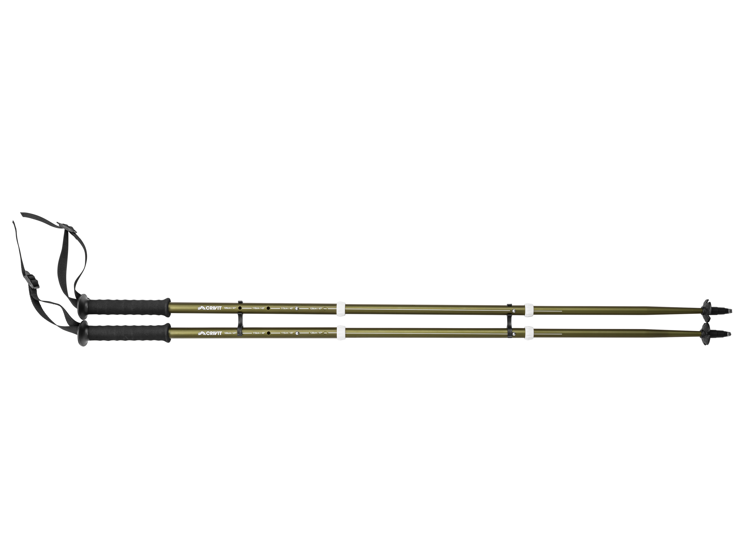CRIVIT Wandelstokken - 2 stuks - aluminium - verstelbaar (Goud)