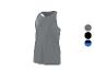 Grijs mouwloos shirt met ronde hals, met kleuropties: grijs, zwart, blauw.