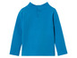 Een blauwe longsleeve met knopen.
