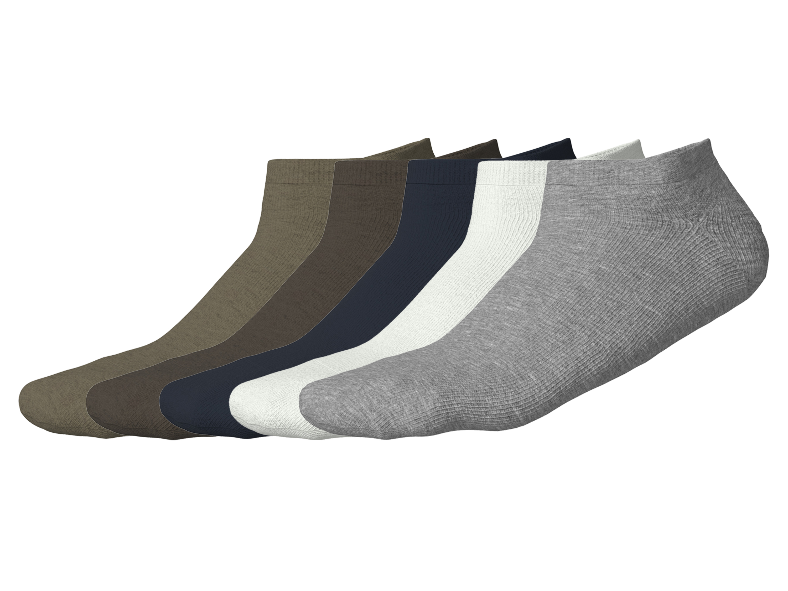 esmara Men 5 Paar sneakersokken (wit/grijs/groen/marineblauw, 39-42)