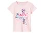 Roze meisjes-T-shirt met puppyprint en de tekst 'COOL and KIND'.
