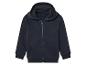 Een donkerblauwe hoodie met rits
