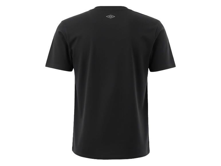 Zwart T-shirt met korte mouwen en klein logo in de nek, achteraanzicht.