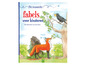 Boekomslag met illustraties van een vos en een raaf, titel: 'De mooiste fabels voor kinderen'.
