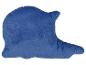 Blauw C-vormig kussen, ideaal voor reizen of nekondersteuning.