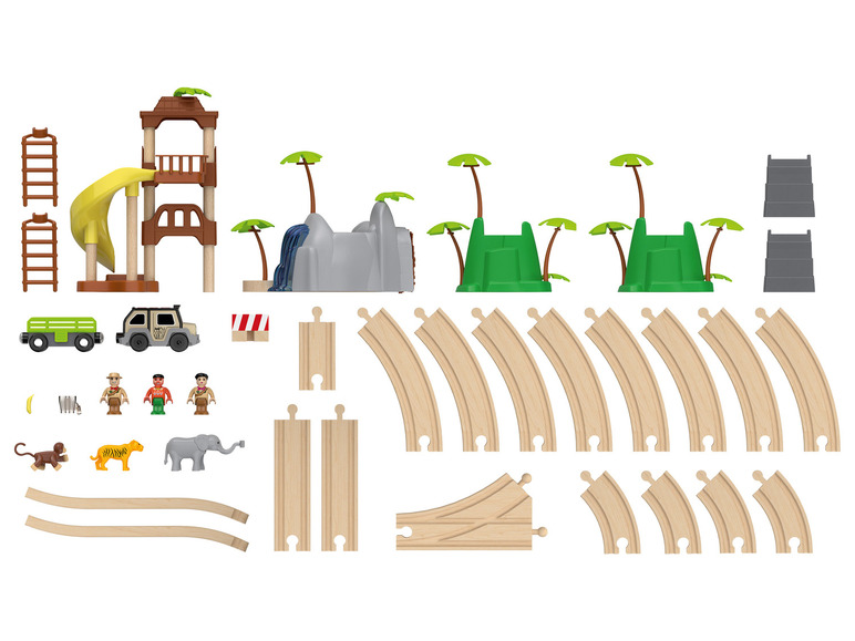 Ga naar volledige schermweergave: Playtive Houten spoorweg jungle of passagierstrein - afbeelding 4