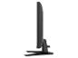 Zwarte flatscreen monitor met standaard, zijaanzicht