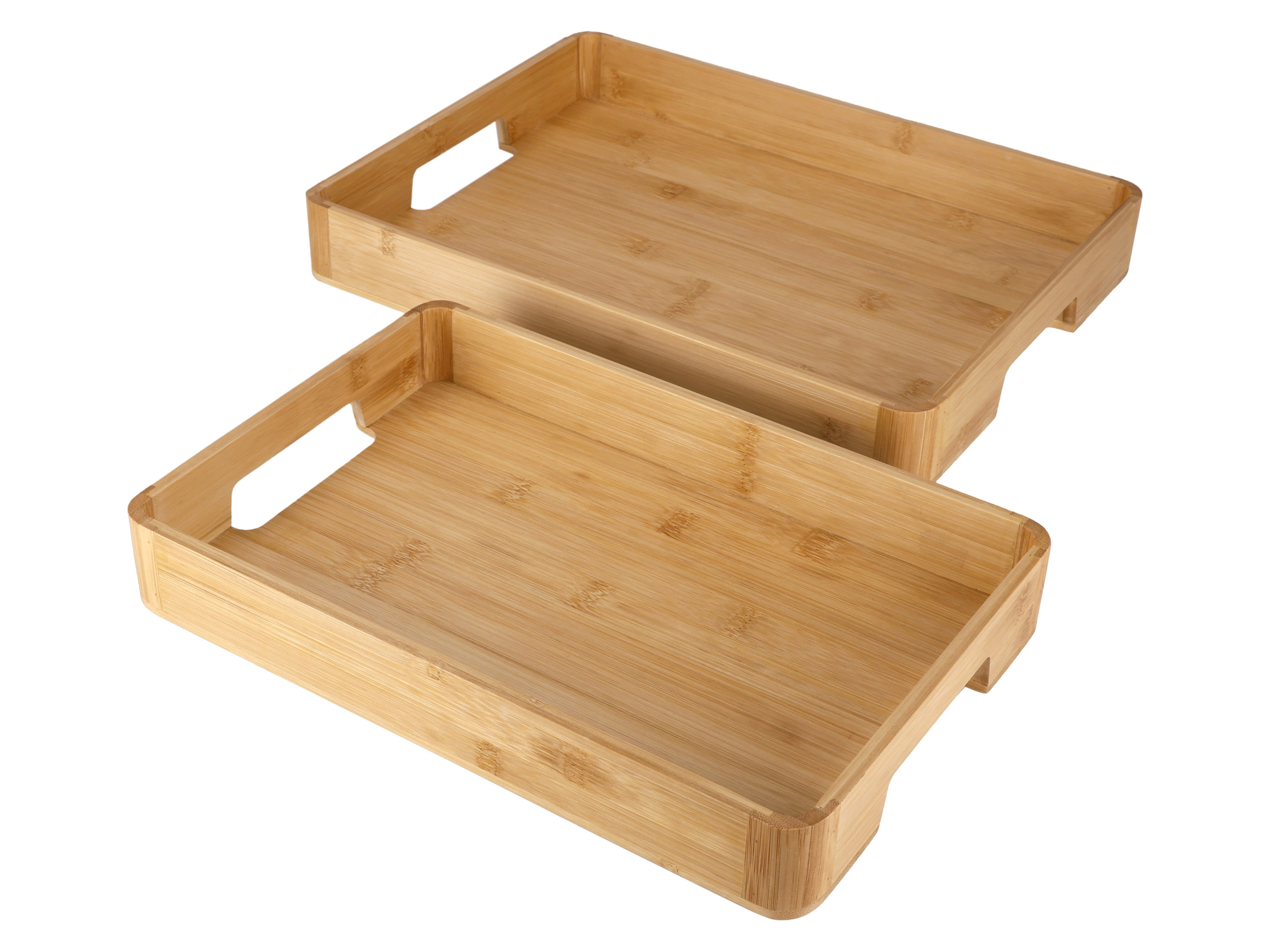 SILVERCREST Set bamboe dienbladen (Licht) afbeelding