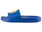 Blauwe slippers met Lidl-logo.