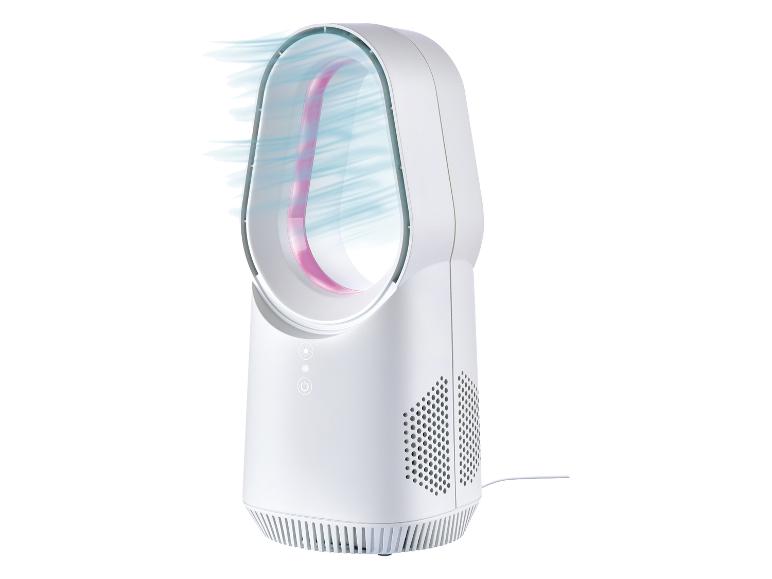 Witte, design ventilator en luchtreiniger.