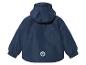 Een donkerblauwe jas met capuchon voor kinderen.