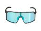 Zwarte sportzonnebril met blauwe spiegelglazen