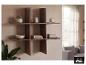 LIVARNO® wandplank met eiken decor, versierd met planten en boeken. [AI-gegenereerde afbeelding]