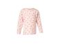 Lichtroze shirt met lange mouwen en rode hartjesprint