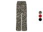 Wijde broek met luipaardprint, verkrijgbaar in drie kleuren.