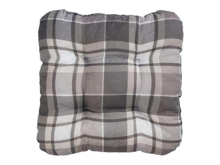 Grijs en wit geruit stoelkussen