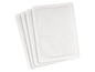 Drie witte warmtepads voor pijnverlichting.