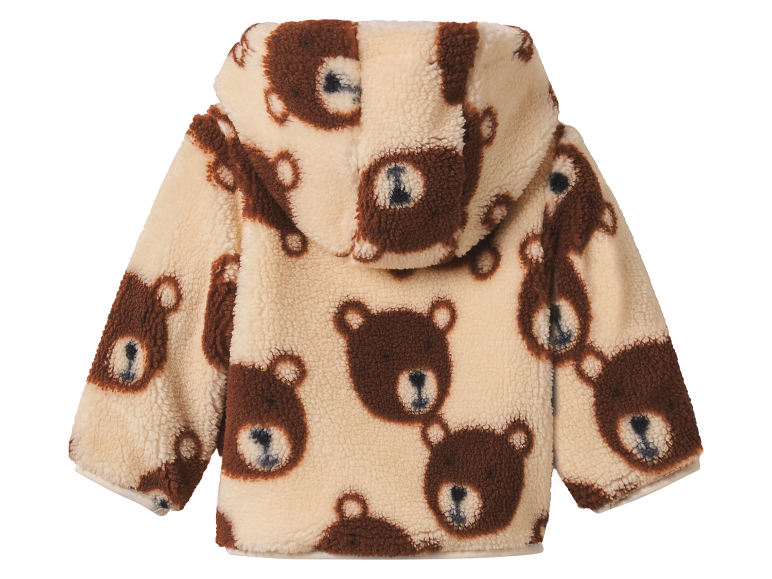 Baby fleecejas met berenprint.