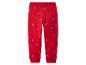 Rode kinderjoggingbroek met sneeuwvlokkenpatroon
