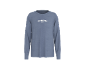 Blauw shirt met lange mouwen en 'WEEKEND VIBES' op de borst gedrukt