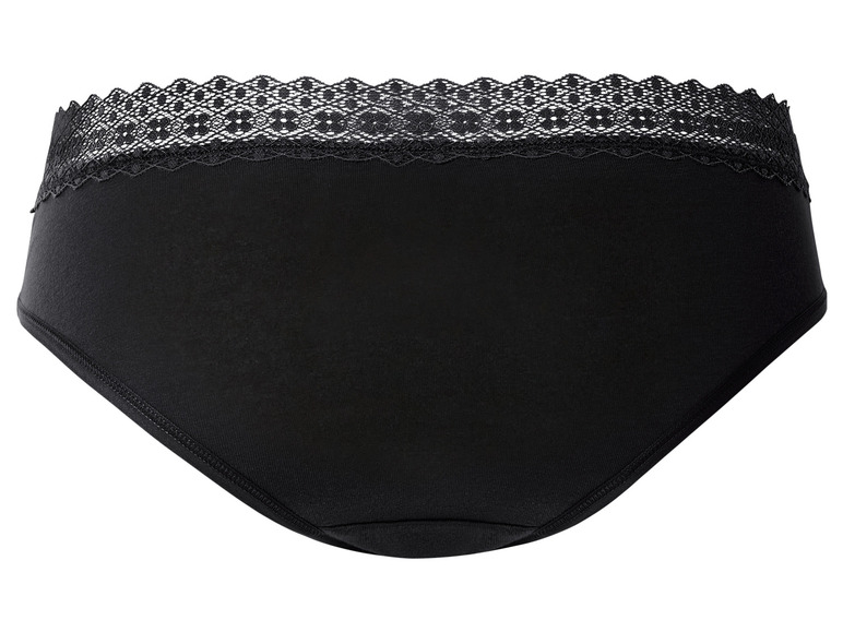 Zwarte onderbroek met kantdetails.