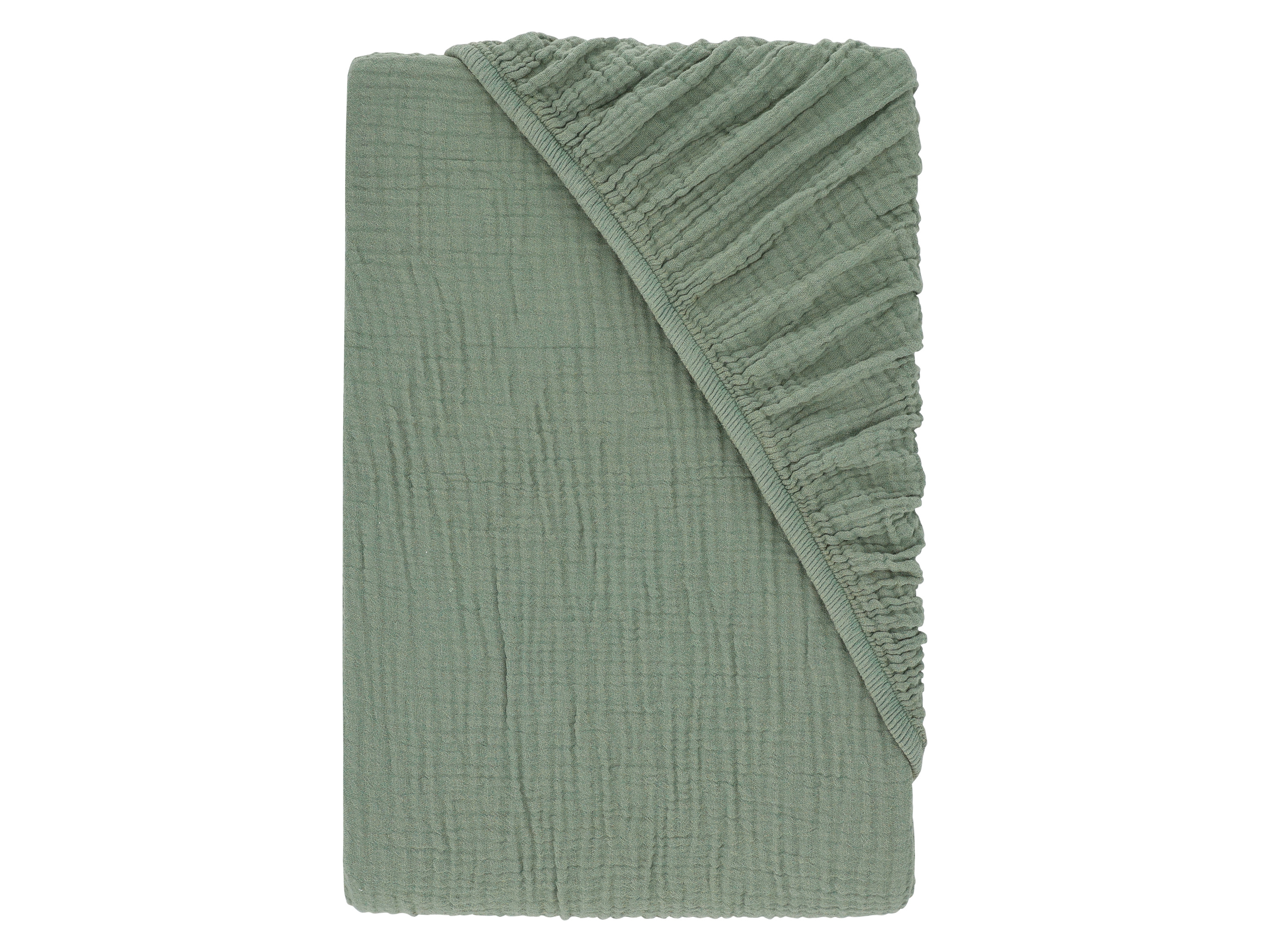 LIVARNO Mousseline hoeslaken 90-100 x 200 cm (groen)