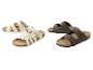 Natural Walk sandalen in wit en bruin.