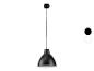 Zwarte hanglamp met koepelvormige kap, getoond met kleuropties.